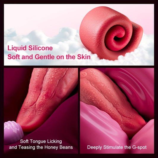 Tongue Vibrator Licking Realistic G-Spot Dildo
