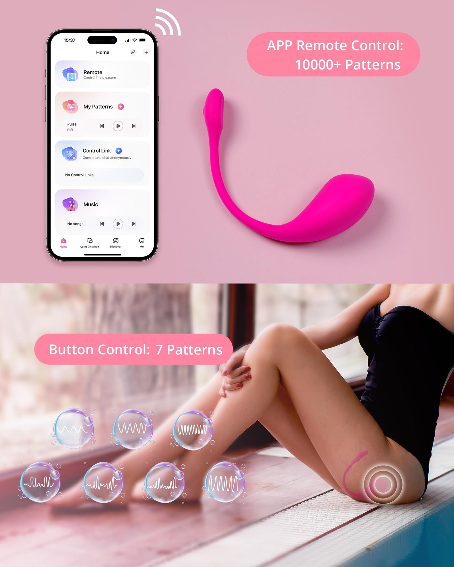 LOVENSE Lush 2 Remote Vibrator with App, Long Distance Remote Controlled G-spot Stimulator Egg Vibrators Bluetooth Adult Sex Toys & Games Powerful Vibrations for Women Couples Discreet Pleasure