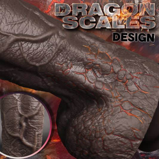 Realistic Black Dragon Monster Dildo W/Suction Cup Bottom