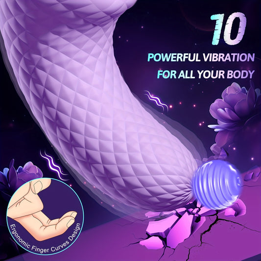 Rechargeable Electric Pulse Vibrator Wand - 10 Modes 500mAh Lithium Battery