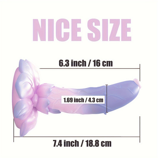 7.4" Light Purple Color Rose Shaped Realistic Simulation