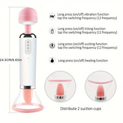 2-in-1 Massage Wand Clitoris Stimulator