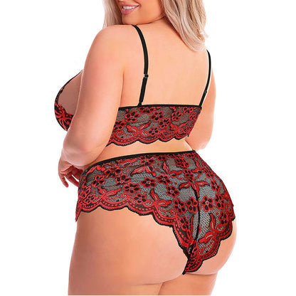 Women Plus Size Underwear Sexy Lingerie Back Cross Bra Lace Bralette