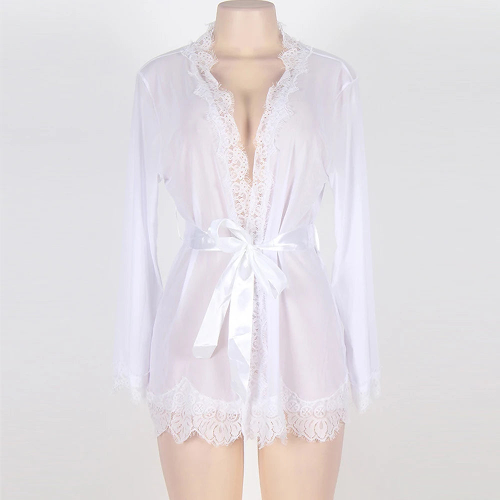 Sleepwear Women Lace Babydoll Erotic Sexy Lingerie Pajamas