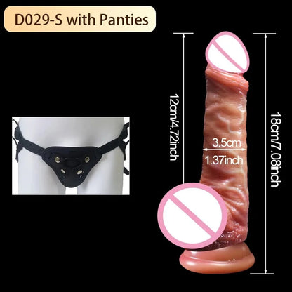 Wearable Realistic Strapon Dildo Skin Testicles Sliding