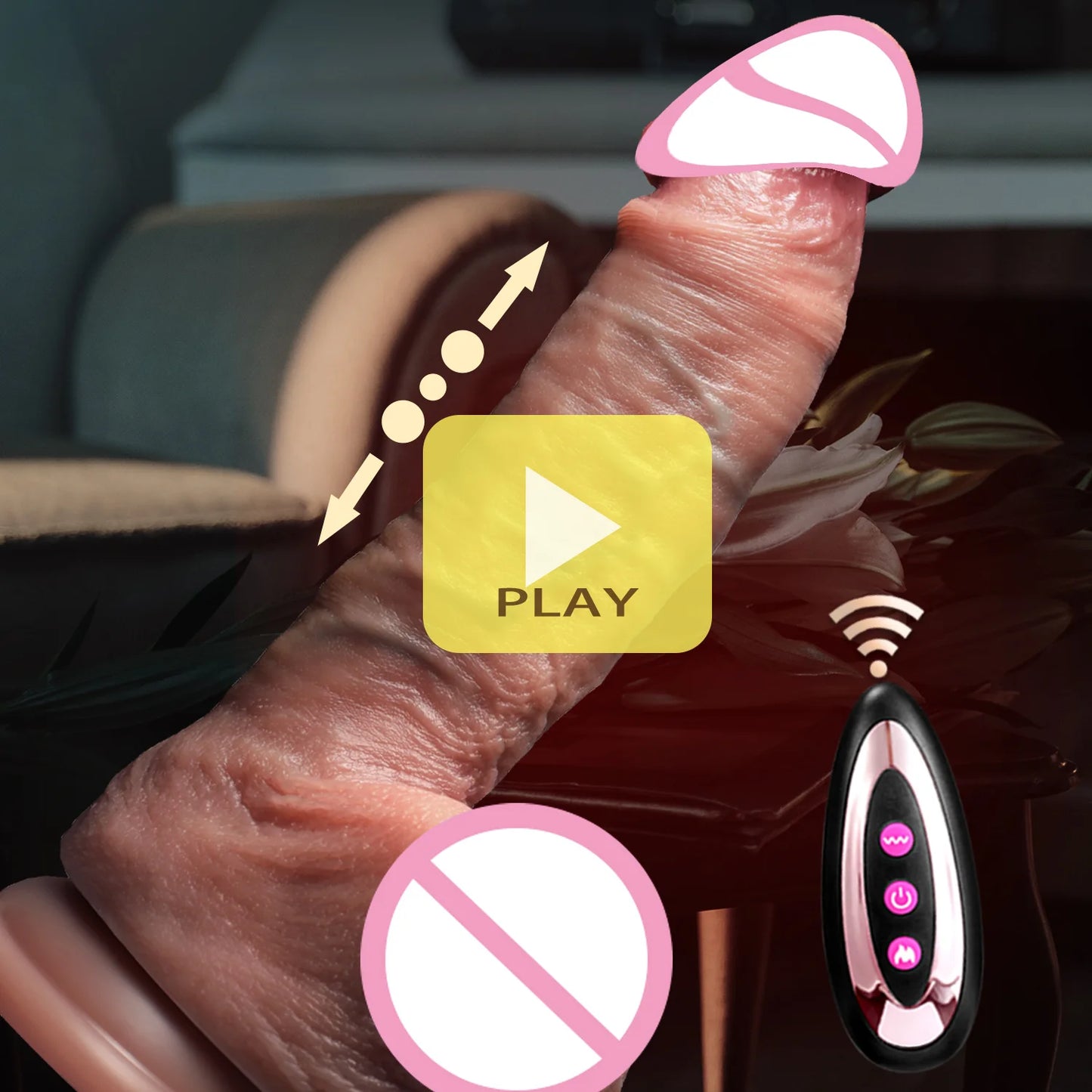 Realistic Dildo Vibration Penis Telescopic Dick Penetration