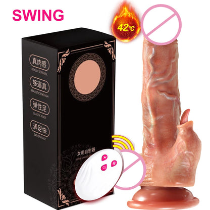 Thrusting Rotation Remote Control Dildo Vibrator Realistic Penis
