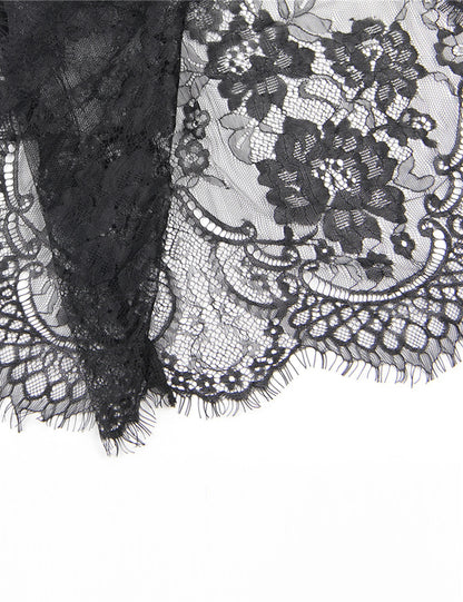 Ohyeahlady Women Eyelash Lace Nightgown Babydoll