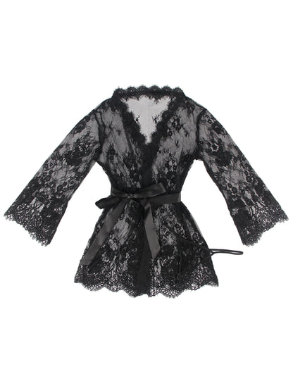 Ohyeahlady Women Eyelash Lace Nightgown Babydoll