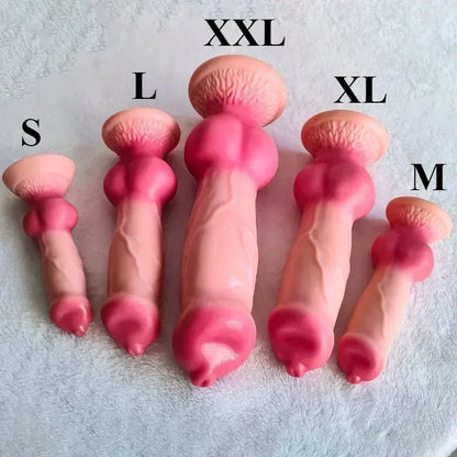 Realistic Huge Dog Dildo Anal Plug With Suction Cup Silicone