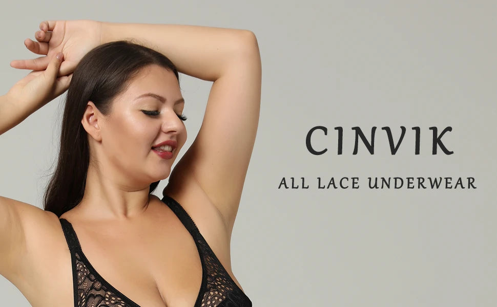 6/10PCS Plus Size Lace Cheeky Women Panties Floral