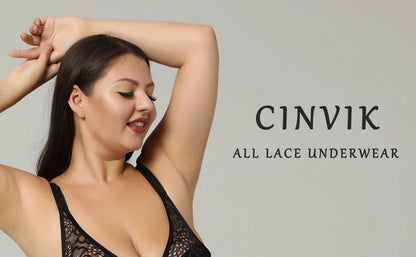 6/10PCS Plus Size Lace Cheeky Women Panties Floral