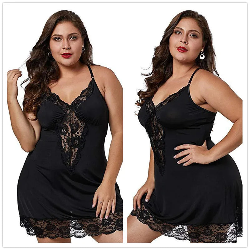 Sexy Lace Women's Nightwear BBW Night Dress Hollow Out