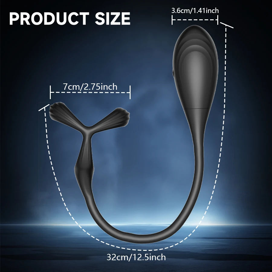 Prostate Massager W/Cock Ring Vibrator