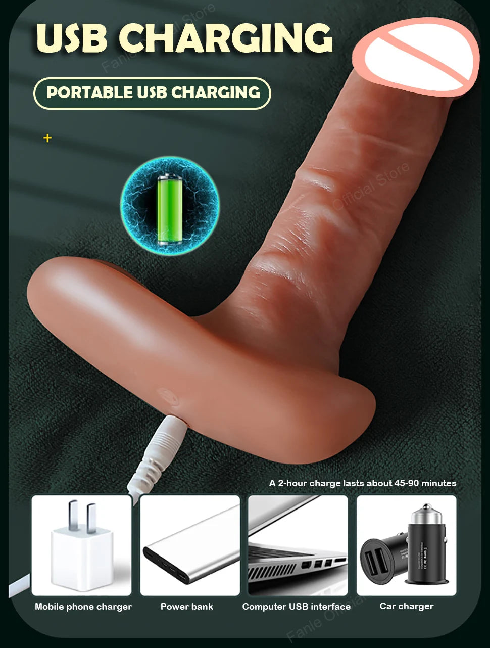 Remote Control Thrusting Real Silicone Dildo Vibrators