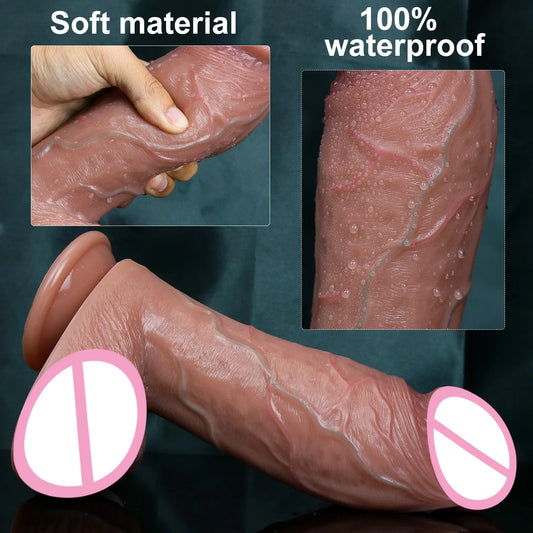Realistic Skin Soft Thick Dildo Double Silicone Small Penis