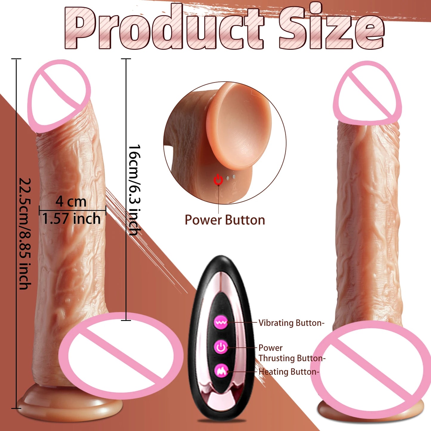 Realistic Dildo Vibration Penis Telescopic Dick Penetration