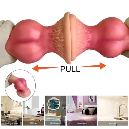 Realistic Huge Dog Dildo Anal Plug With Suction Cup Silicone