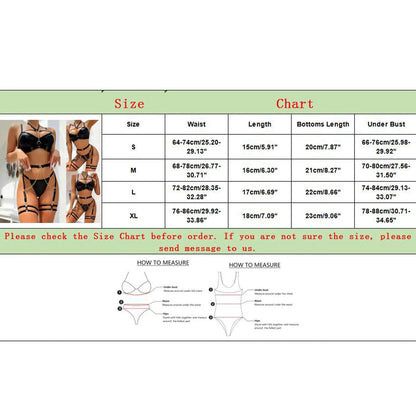 Three Piece Neck Waist Seal Chain Underwear