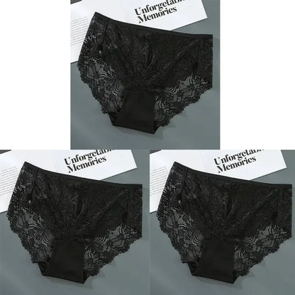 S-4XL Plus Size 3Pcs Lace Panties for Women Underwear