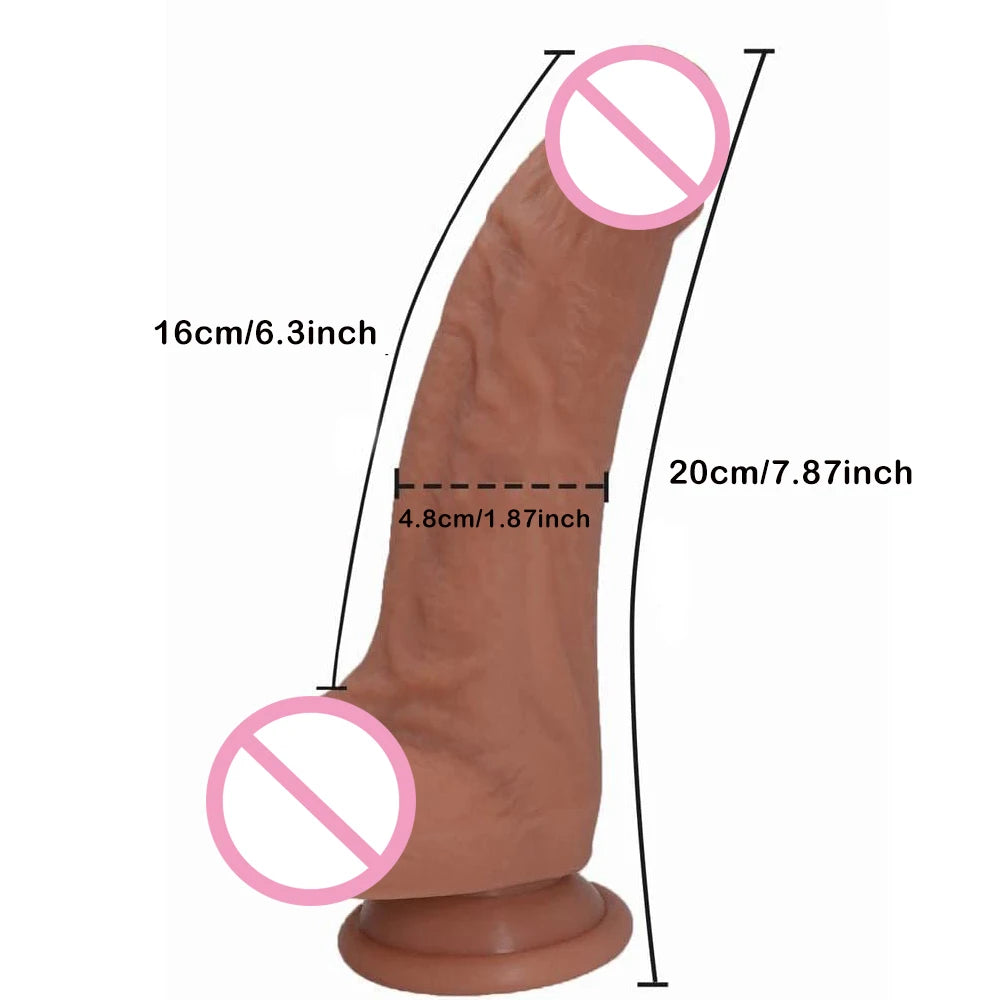 7 Inch Realistic Silicone Thick Dildo Big Dick Double Penetration