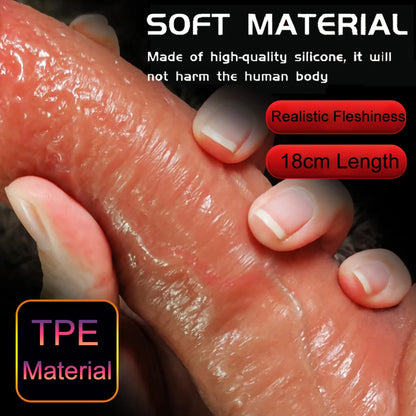 Big Dildo Vibrator Rechargeable Artificial Penis Telescopic Swing