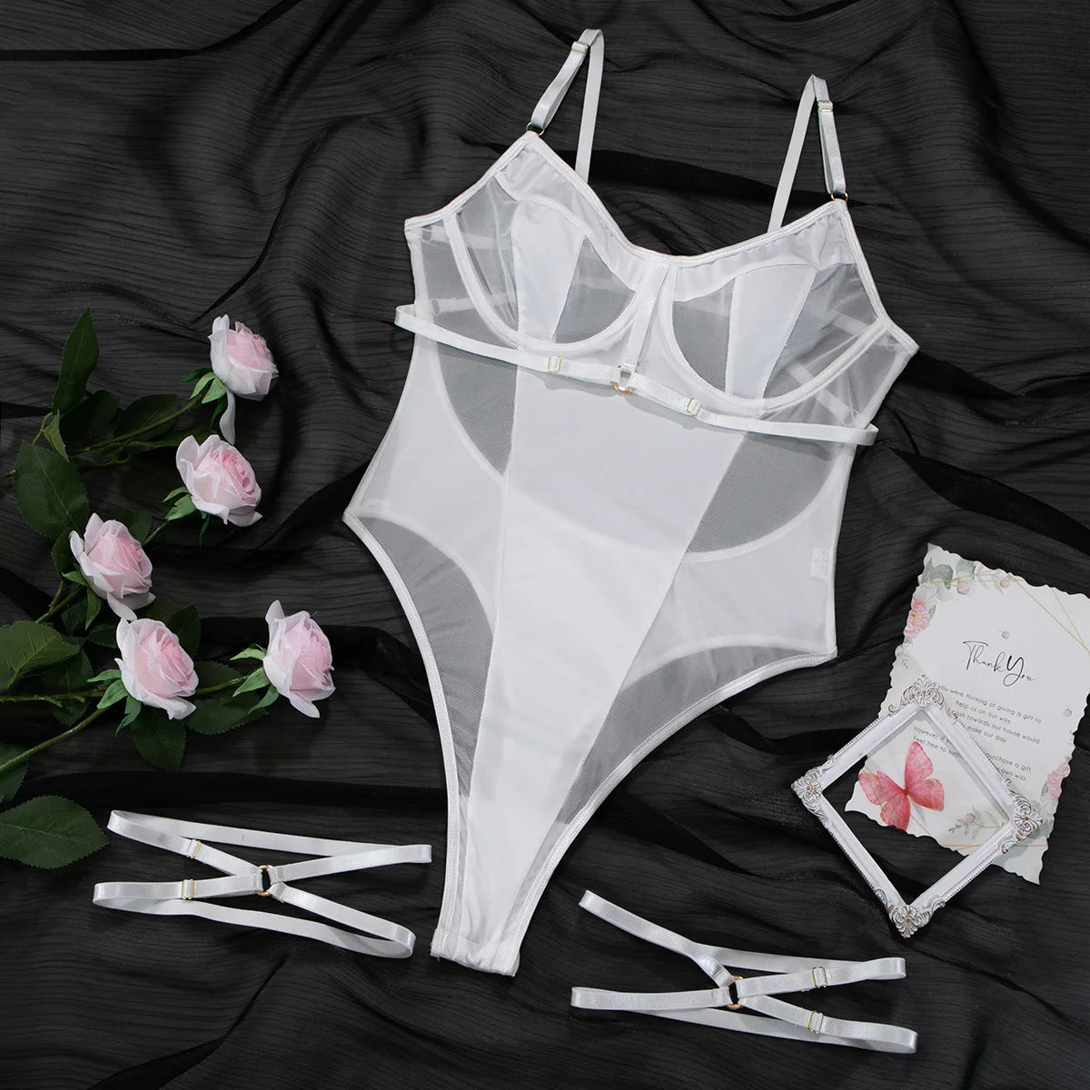 Lace Transparent Bodysuit Lingerie
