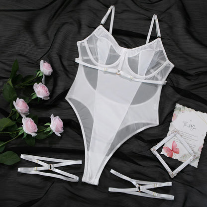 Lace Transparent Bodysuit Lingerie