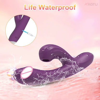 Clitoral Sucking G-spot Vibrator Dildo for Women Heating Nipple Vacuum