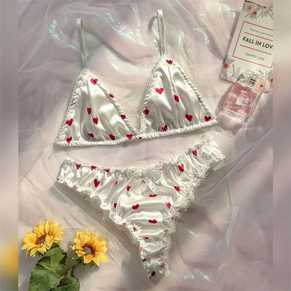 Soft  Satin Lingerie Set Sexy Women Underwear