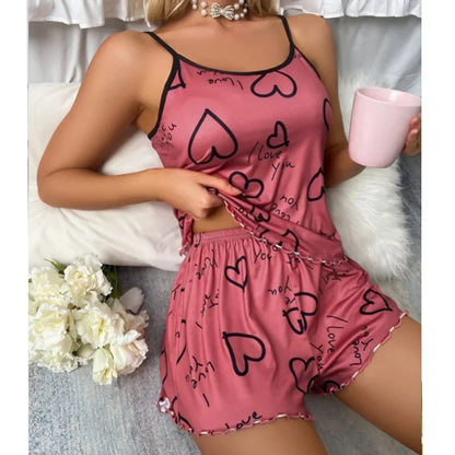 Pijamas Women Sexy Lingerie Set Sling Nightdress Silk Satin Sleepwear