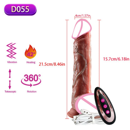 Realistic Vibration Dildo Telescopic Penis Anal Plug Vibration