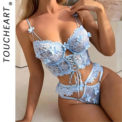 Toucheart Sexy Lingerie Strap Underwire Lace Bra For Women Sexy