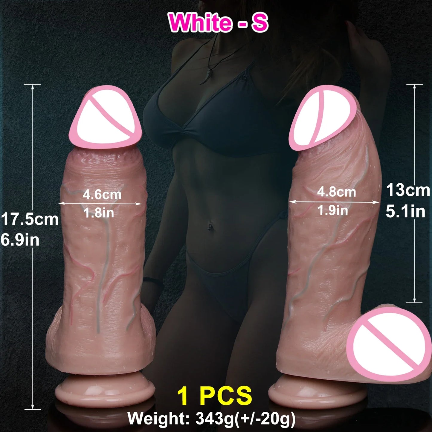 Realistic Skin Soft Thick Dildo Double Silicone Small Penis