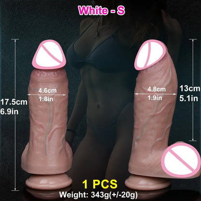 Realistic Skin Soft Thick Dildo Double Silicone Small Penis