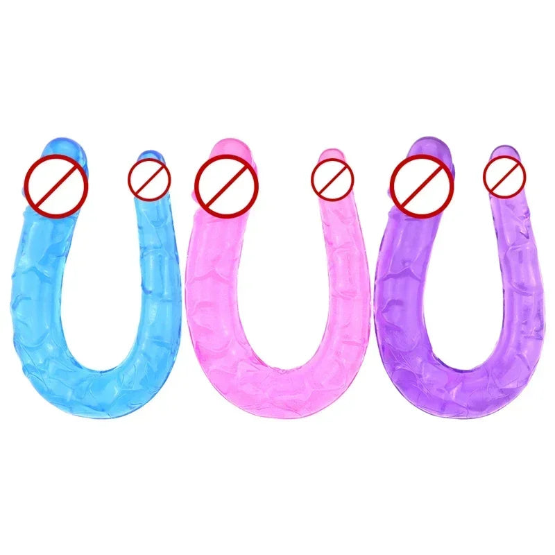 Adult Supplies Sex Toy Double Ended Realistic Dildo Flexible