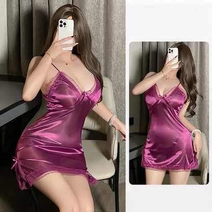 Satin Suspender Nightdress Thong Pajama