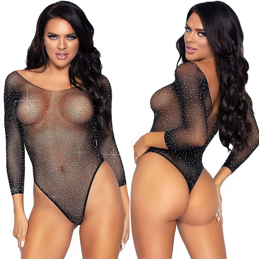 Hot Sexy Lingerie Women's Fashion Long Sleeve Top High