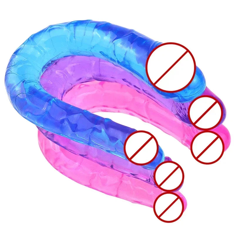 Adult Supplies Sex Toy Double Ended Realistic Dildo Flexible