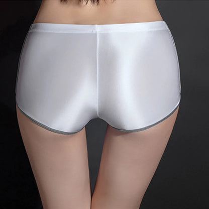 Sexy Lingerie Woman Body Oil Shiny Glossy Safety Short Pants