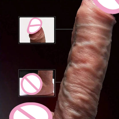 Realistic Dildo Telescopic Vibrator Female Thrusting Sex Toys