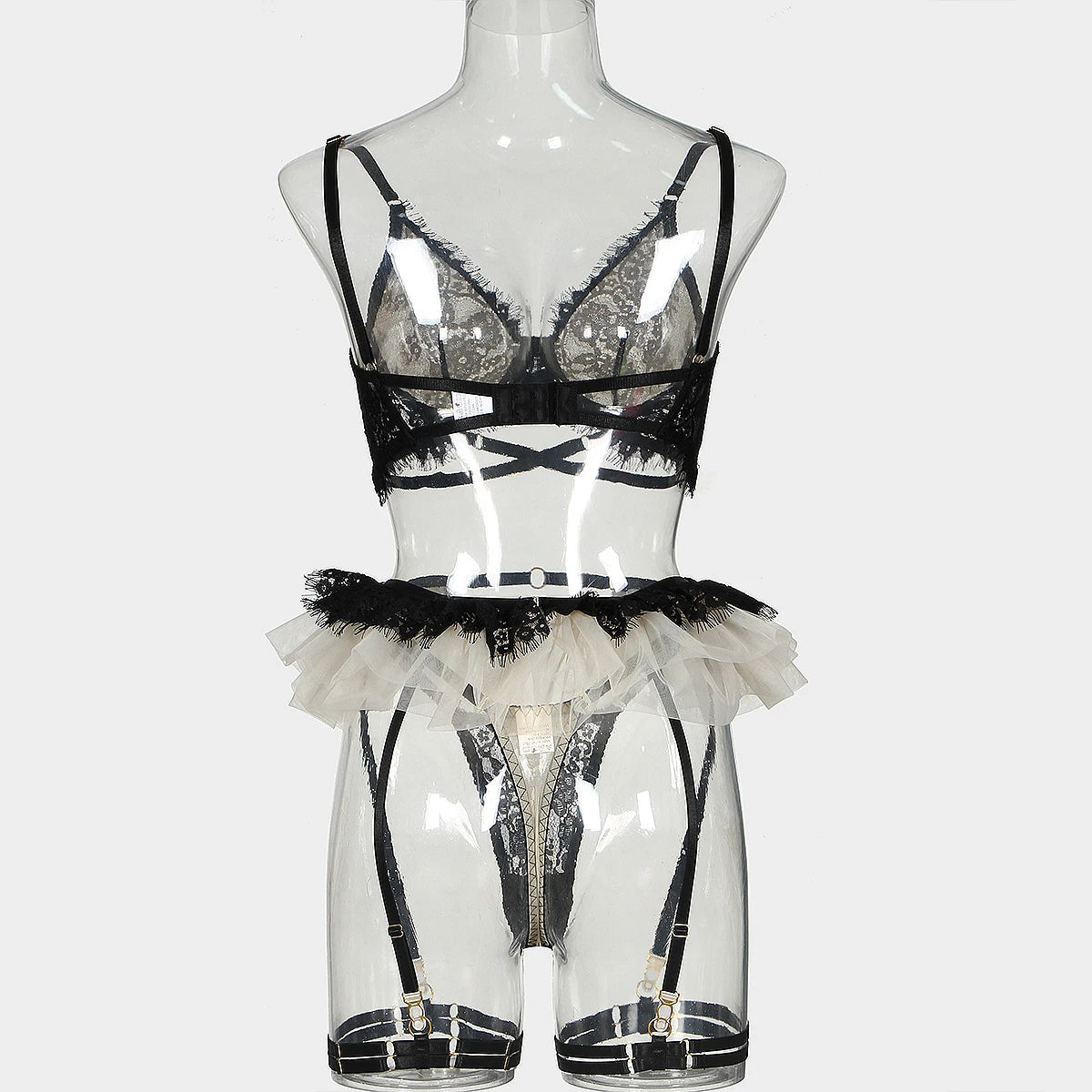 MUZISKAT 2024 New Hot Sale Erotic Set Lace Pleated Skirt
