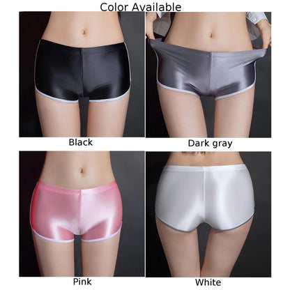 Sexy Lingerie Woman Body Oil Shiny Glossy Safety Short Pants