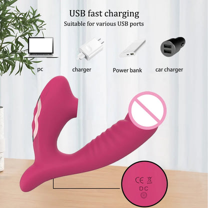 Sucking vibration 2-in-1 vibrator 10-speed oral sex 10-speed vibration