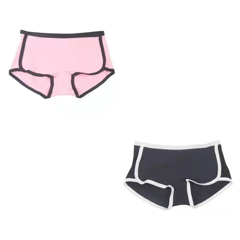 2pcs Set Comfortable Underwear Women Cotton Boyshort Briefs
