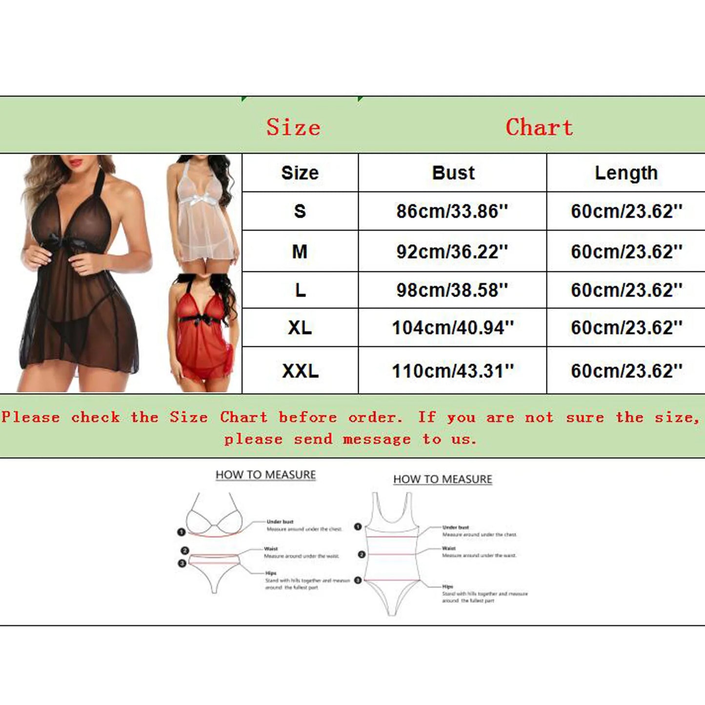 Ladies Lace Sexy Sling Nightdress Sheer