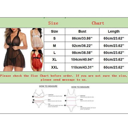 Ladies Lace Sexy Sling Nightdress Sheer
