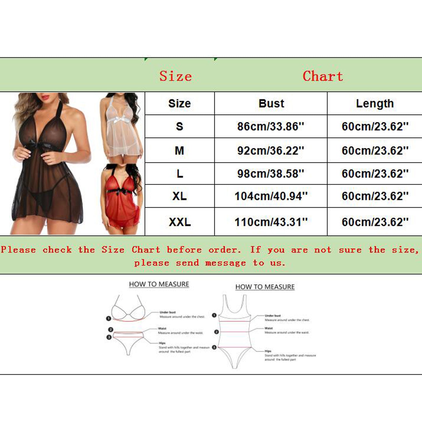 Ladies Lace Sexy Sling Nightdress Sheer