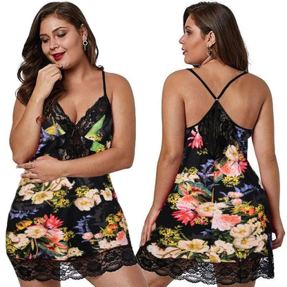 Sexy Lace Women's Nightwear BBW Night Dress Hollow Out