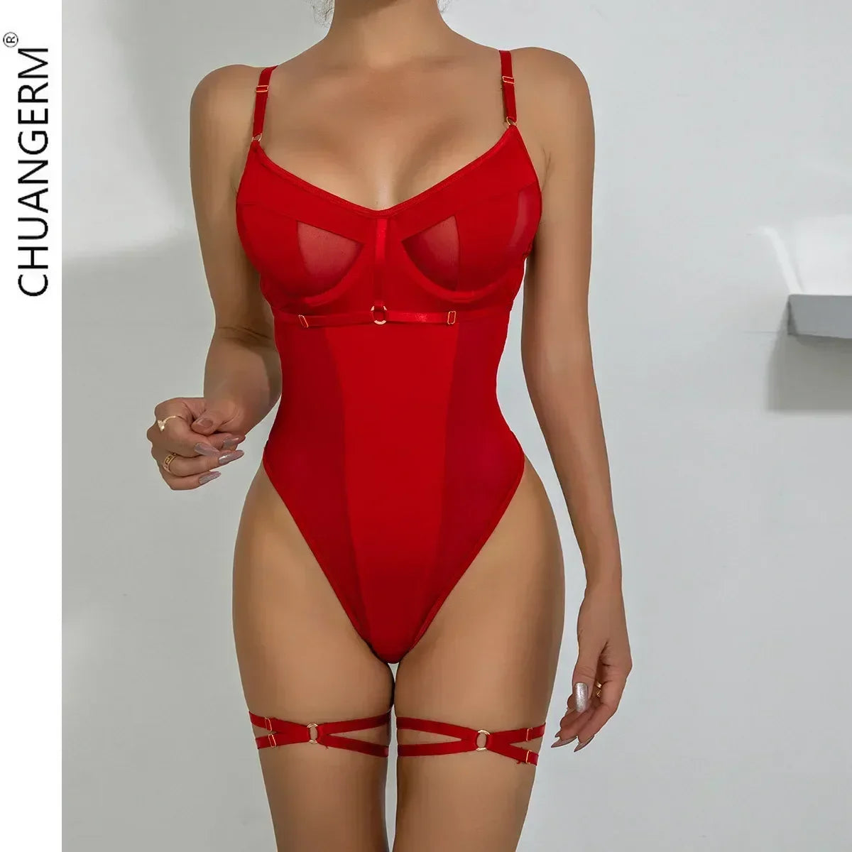 Lace Transparent Bodysuit Lingerie